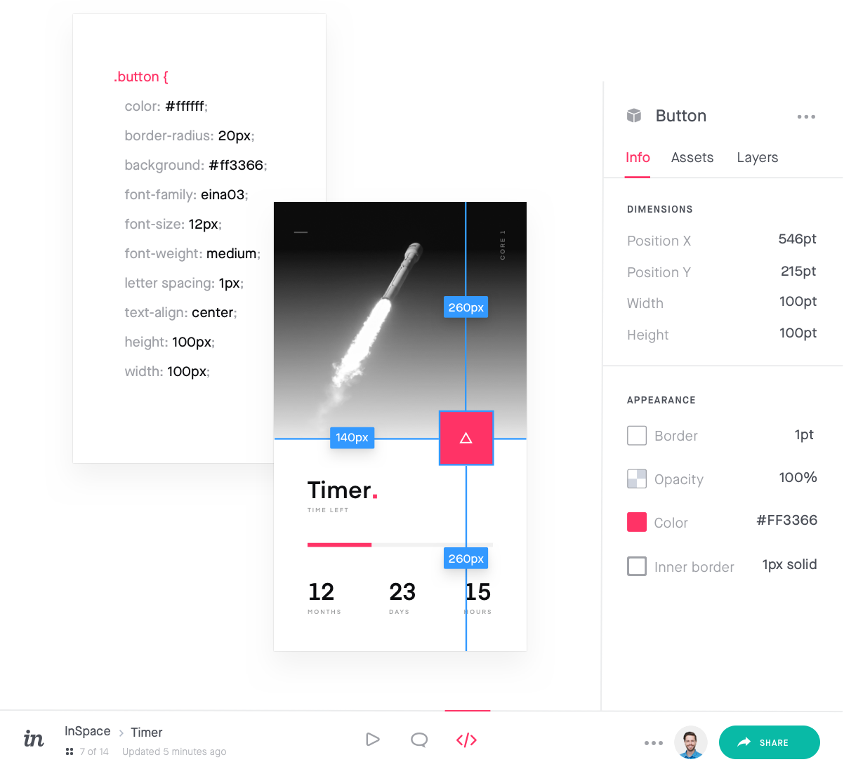 Section of the InVision App with CSS Example