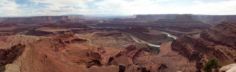 Panoramic photo looking southwest from Dead Horse Point, Dead Horse Point State Park, Utah