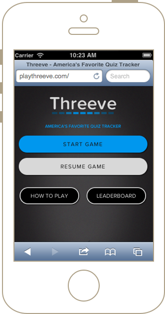 The Threeve iPhone homepage.