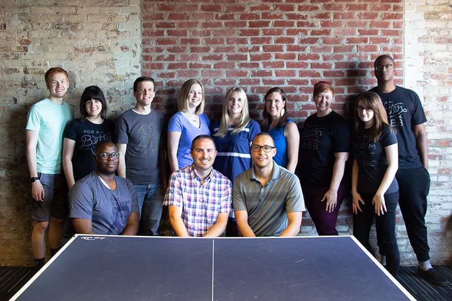 Group photo of a dozen Sparkboxers who helped run the workshops