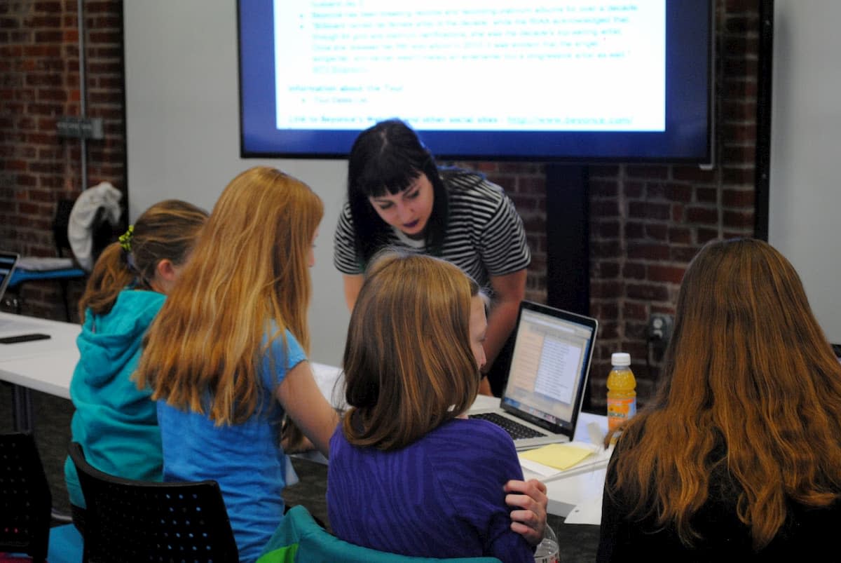 Katie with Girl Scouts