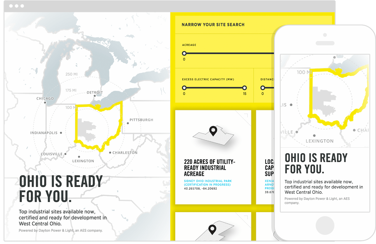 A responsive, accessible, page-transition-lovin React site for companies to learn why they should relocate to West Central Ohio.