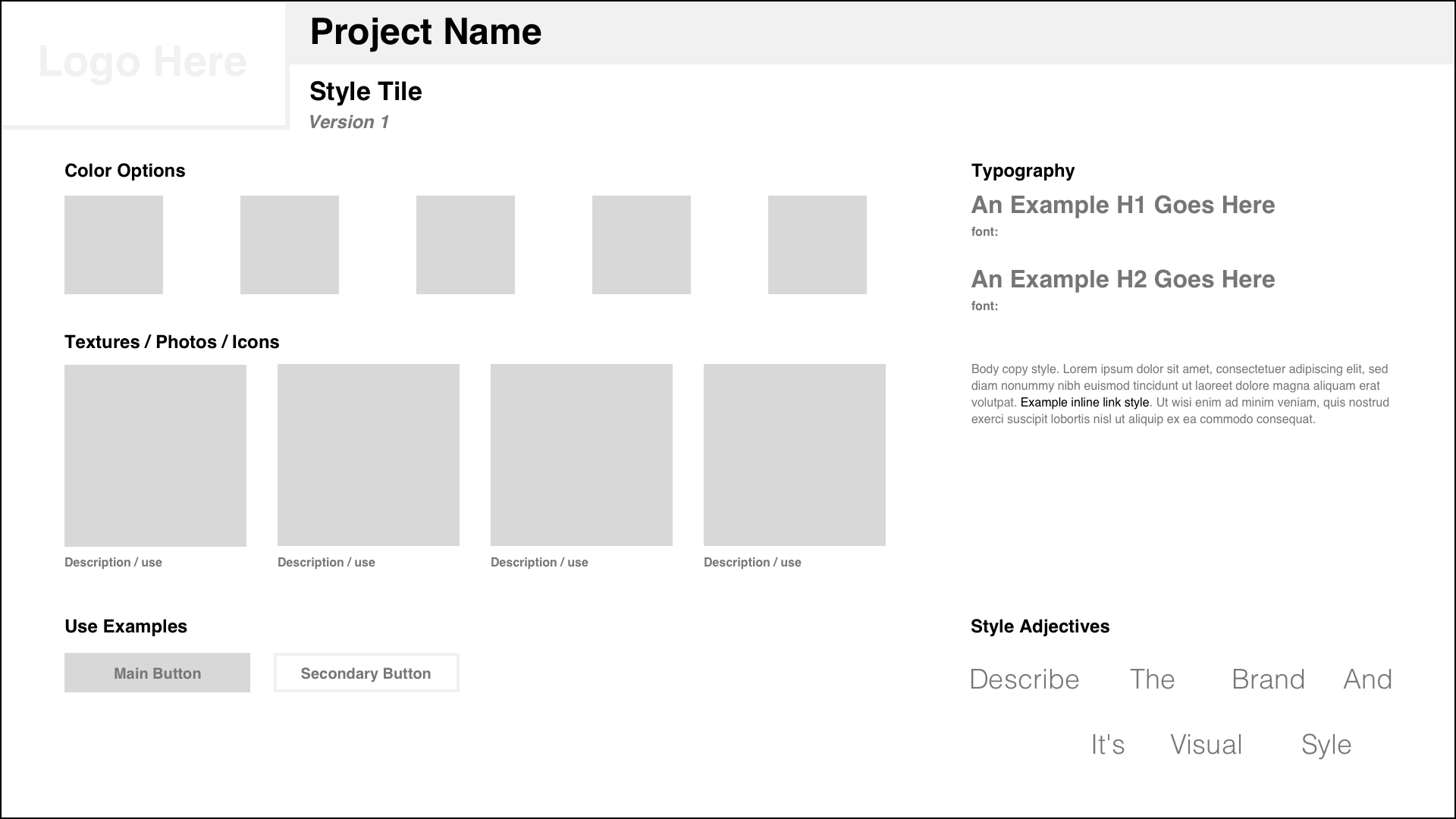 Style Tiles Templates