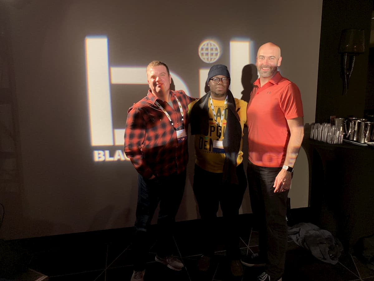 Ben Callahan, Rob Harr & Nana Thompson standing togather at BITCON2018