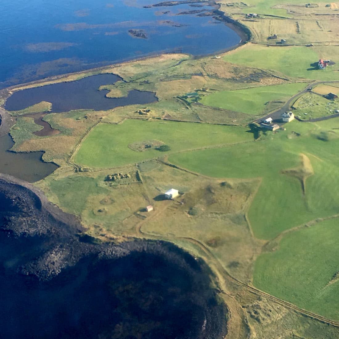 View of the Iceland Coast, from the plane.