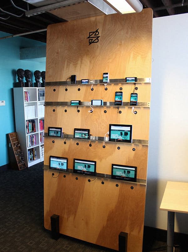 Our wall of devices for testing