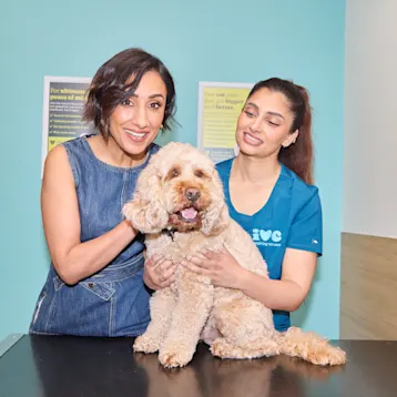 vet and dog with Anita Rani