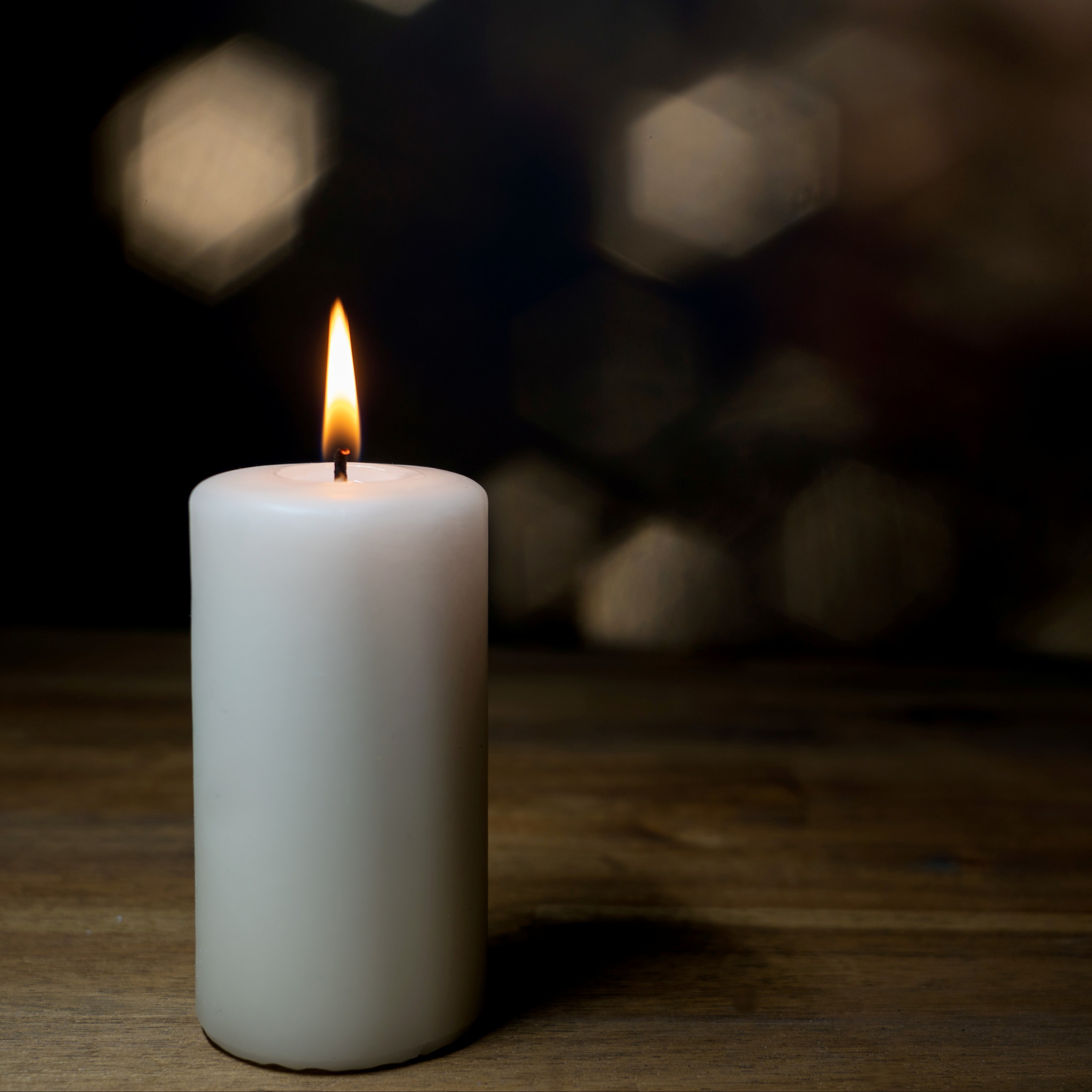 a candle on a table