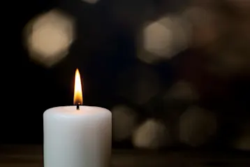 a candle on a table