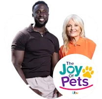 Joy of pets hosts imager with logo