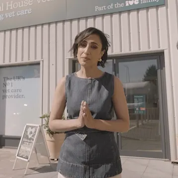 Broadcaster Anita Rani outside an inspiring vet care practice
