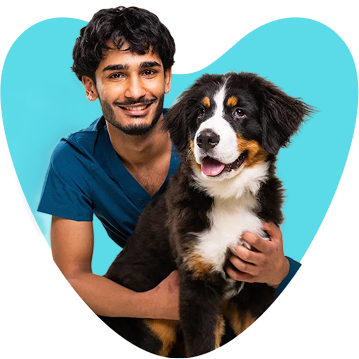 Arjun Rattan with a dog