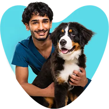 Arjun Rattan with a dog