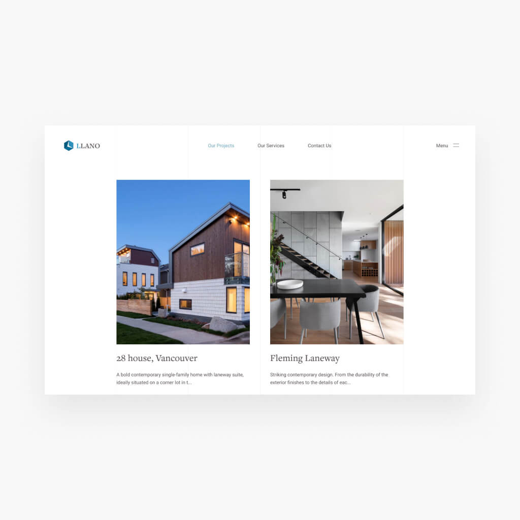 Llano project page design