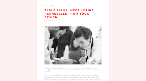 Crème zine, interview, "Table talks", 8 février 2021