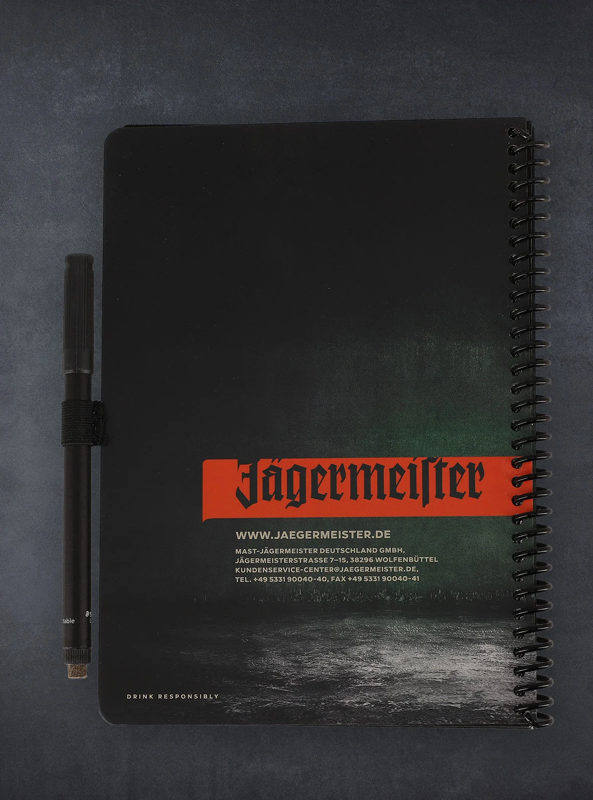 Jägermeister Notizbuch Rückseite