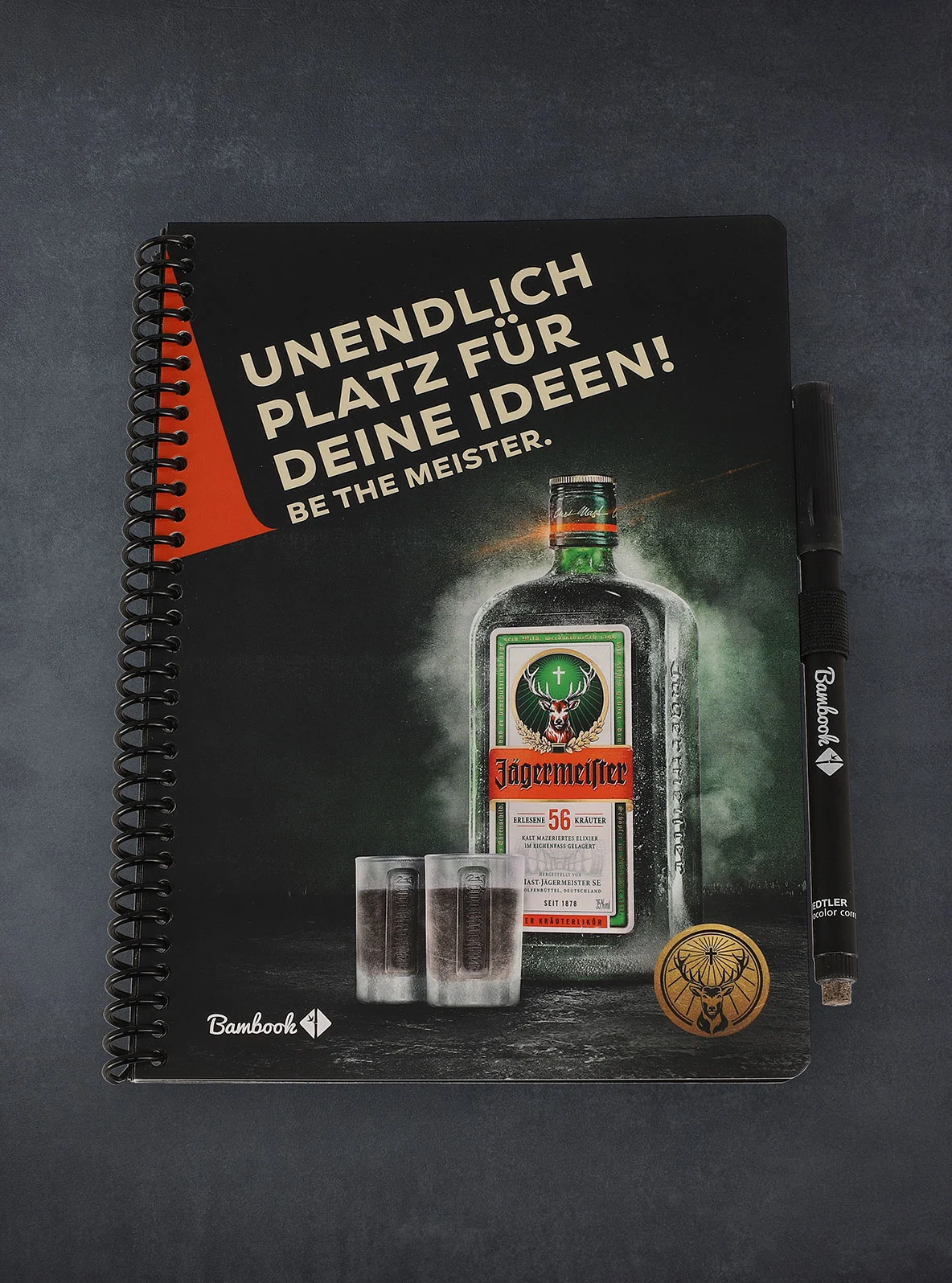 Jägermeister Notizbuch Vorderansicht