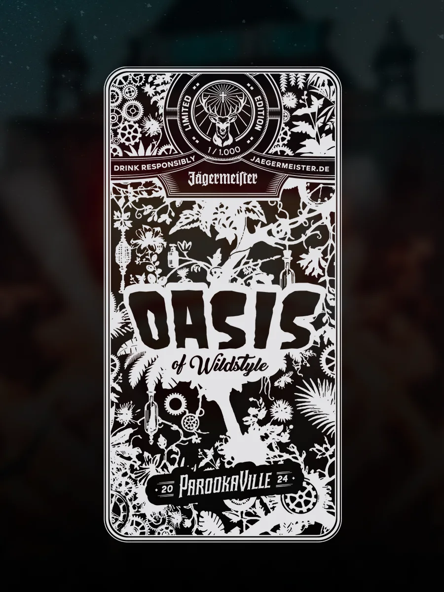 Jägermeister x Parookaville Oasis Flasche Gravur