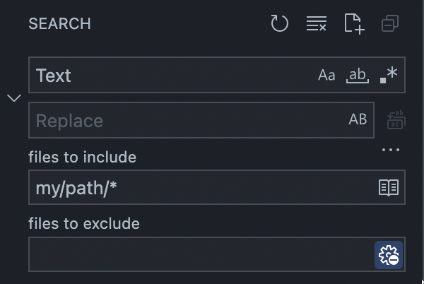 VSCode searching inside path