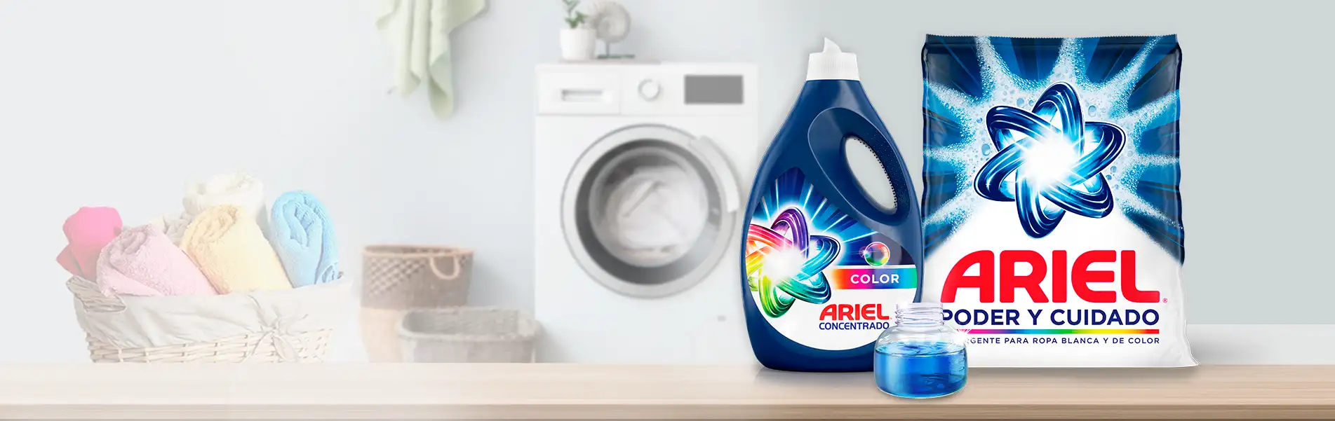 Detergente líquido Ariel Color remueve manchas y cuida el color 80 lavadas  5 l