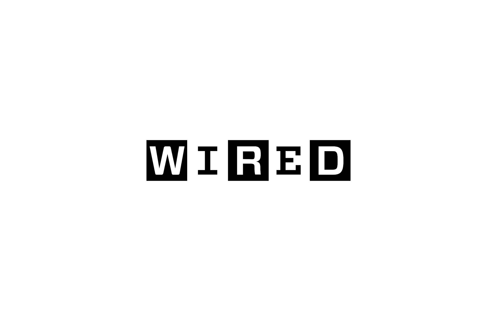 The image shows the WIRED logo with the word WIRED in bold, black capital letters. The letters W, I, and D are inside black squares, while R and E are on a white background.