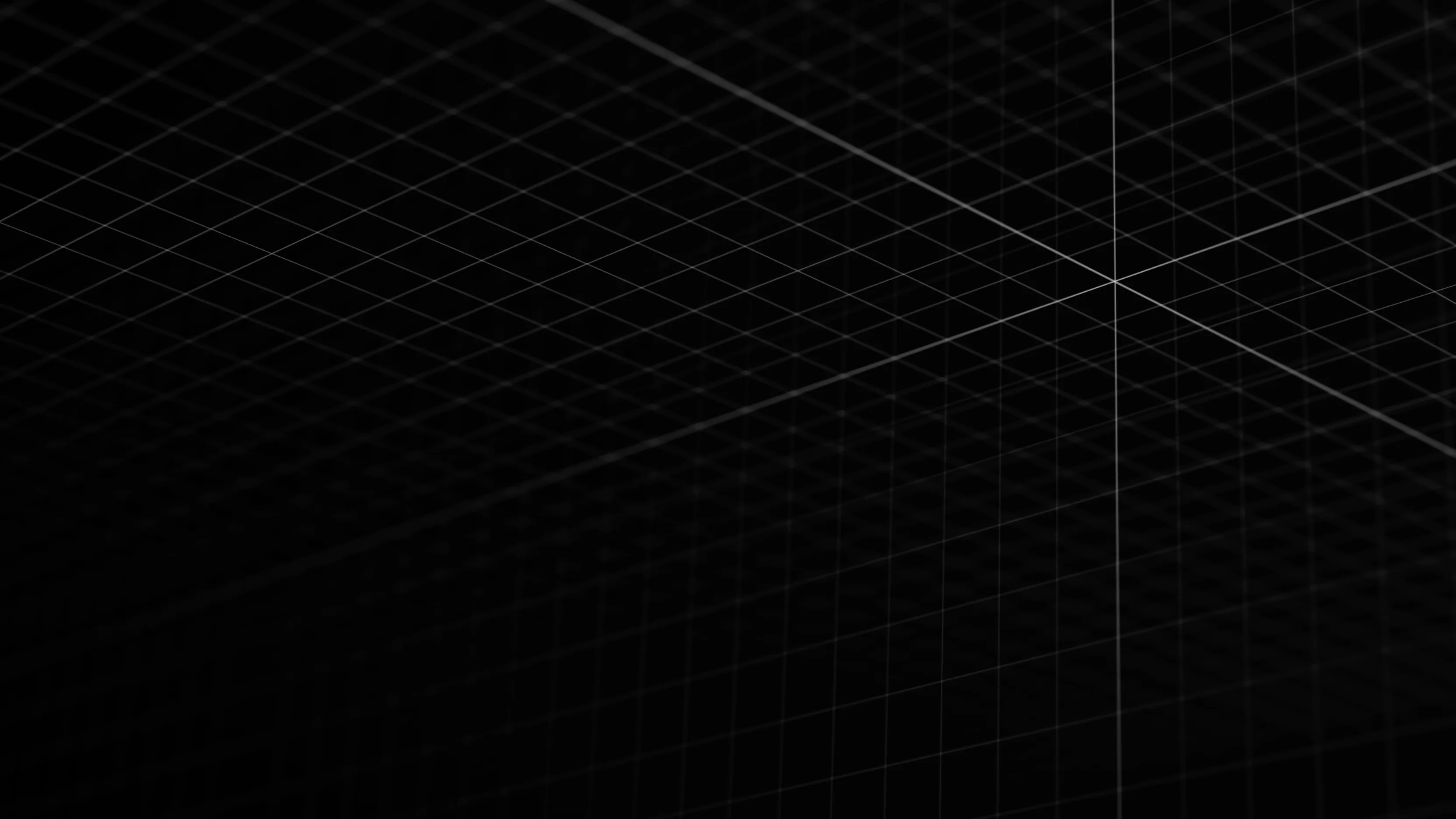 A dark background with intersecting white grid lines forming a three-dimensional perspective, creating a geometric and abstract effect.