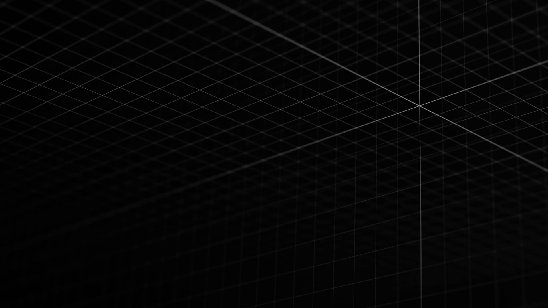 A dark background with intersecting white grid lines forming a three-dimensional perspective, creating a geometric and abstract effect.