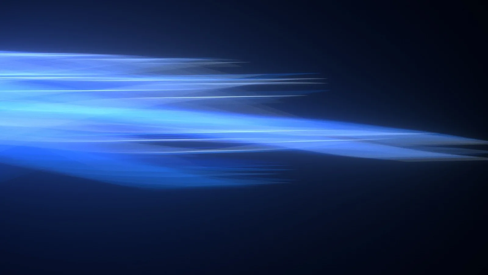 Abstract digital artwork with streaks of glowing blue and white light layered diagonally across a dark background, creating a sense of motion and energy.
