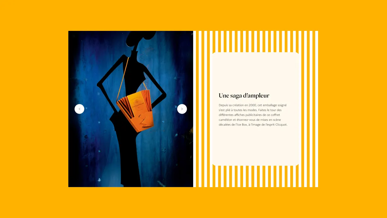 A graphic with a blue silhouette of a person holding an orange object on the left, and French text in a white box with orange stripes on the right, all on an orange background.
