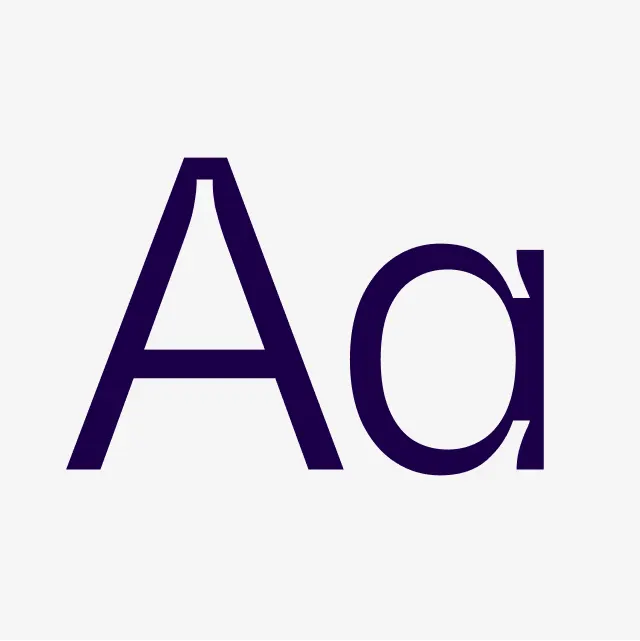 A large, bold letter A in uppercase and a lowercase a displayed side by side in a dark font on a light gray background.