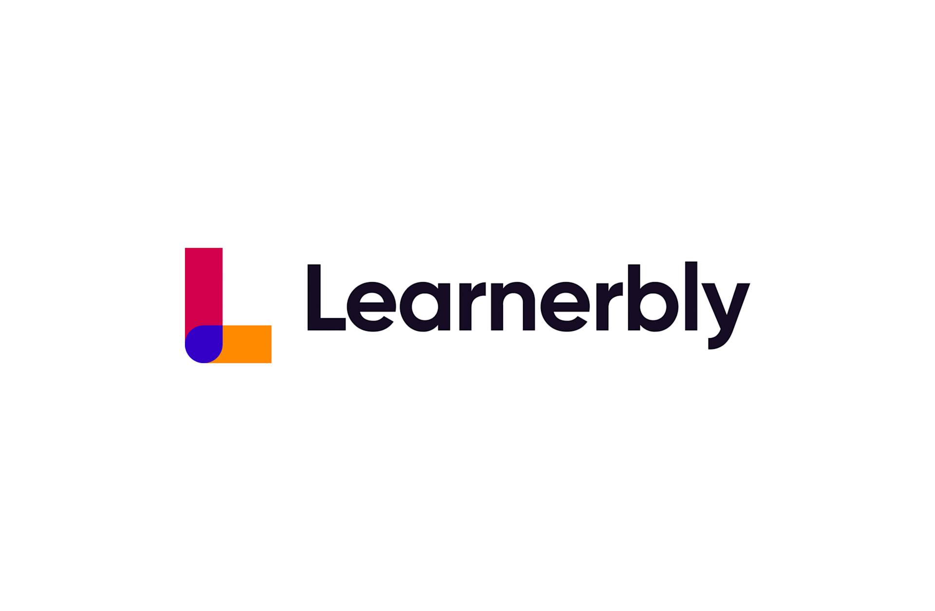 Learnerbly logo with a stylized L in magenta, blue, and orange on the left, and the word Learnerbly in bold, dark text on a white background.