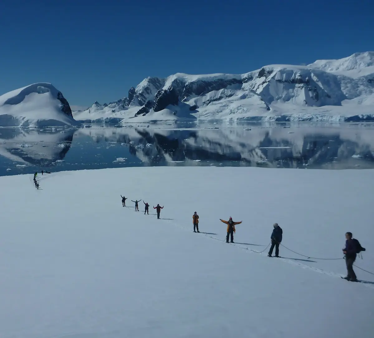 wandelaars op antarctica