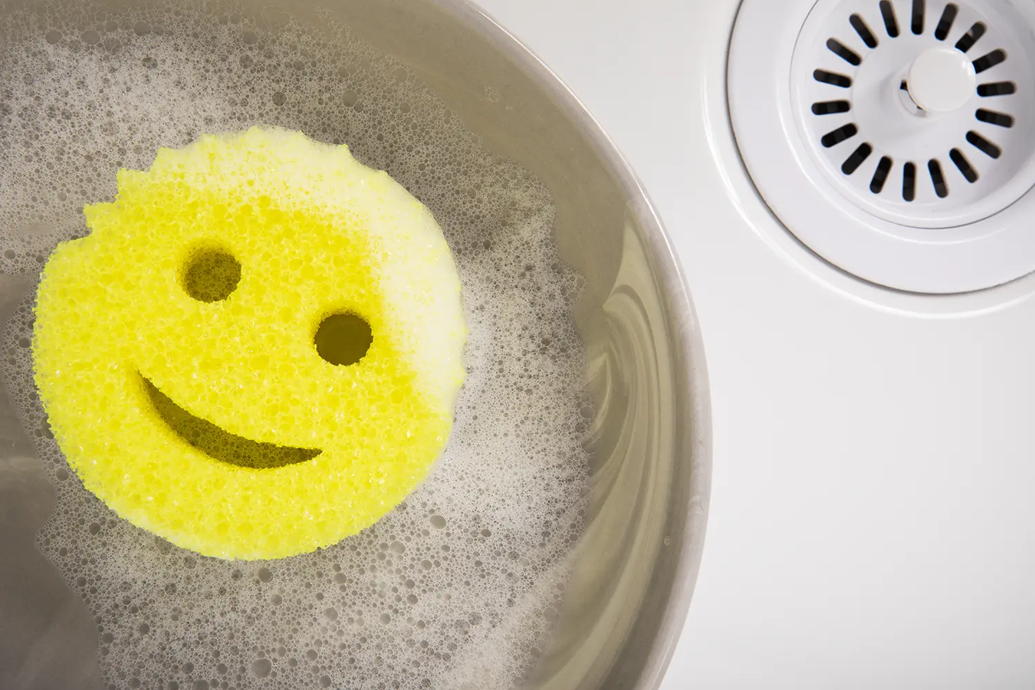 Scrub Daddy Sponge in a sink