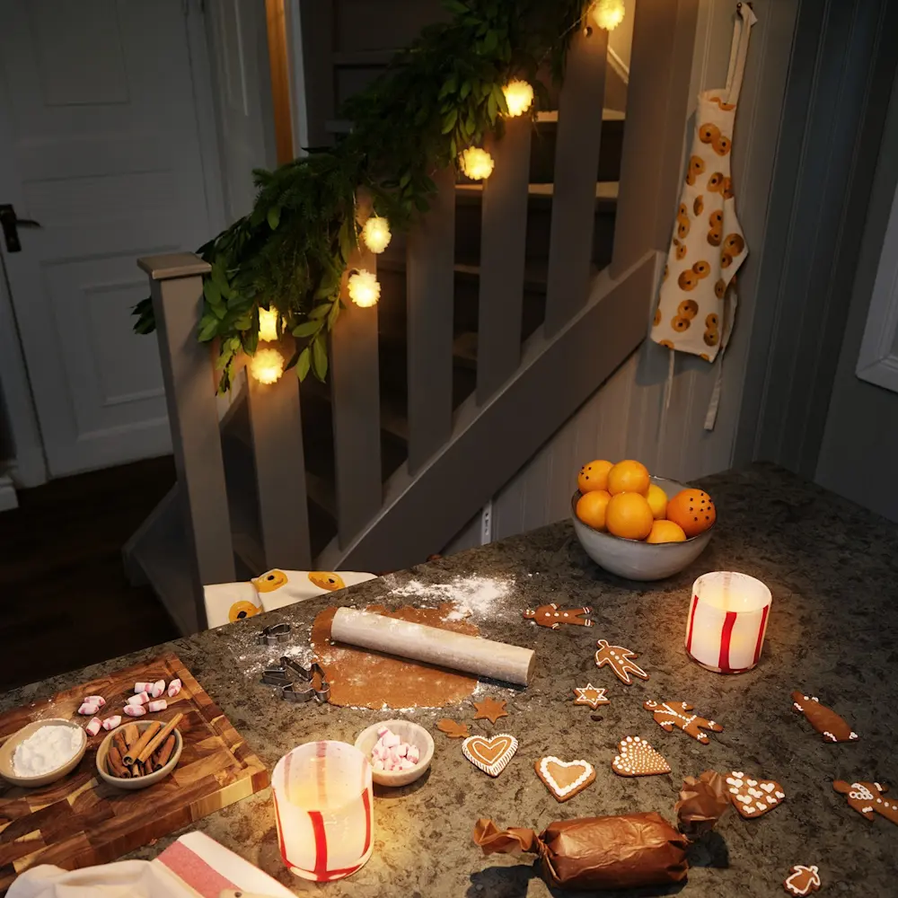 En vacker gren skapar mysig känsla till hemmet. Foto: Åhléns Julkampanj 2023 