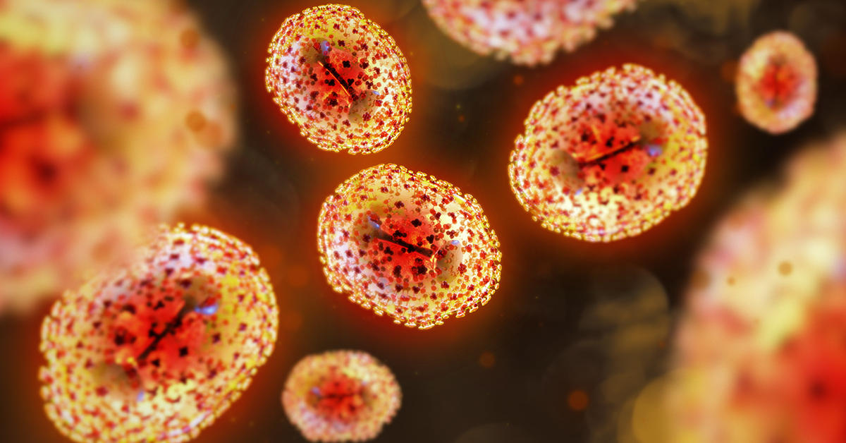 Microscopic view of the monkeypox virus