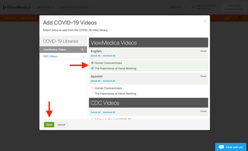 Add COVID-19 videos step three.