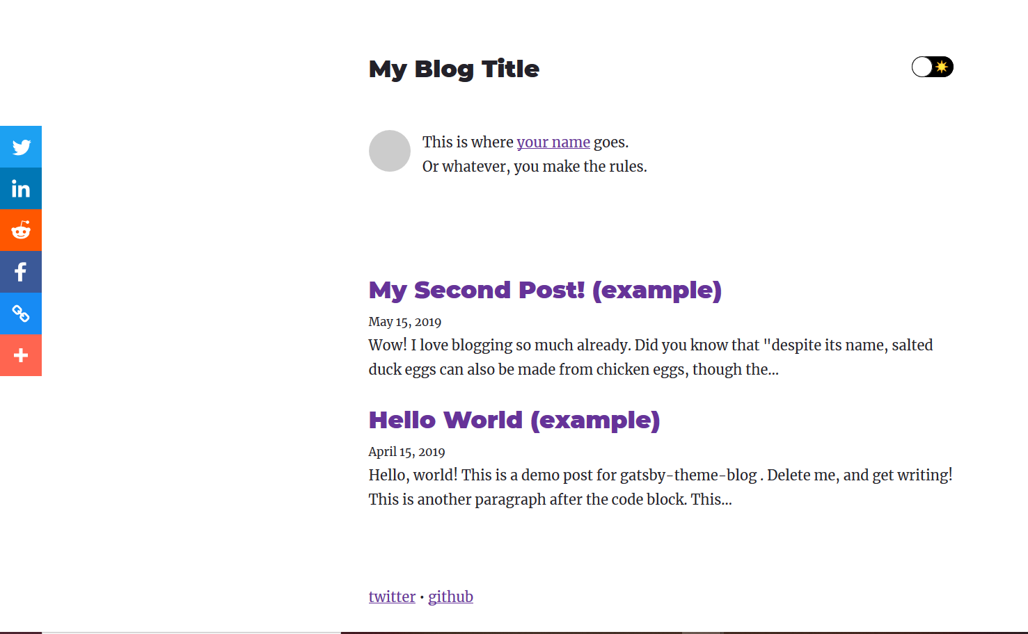 Screenshot AddThis Theme Blog
