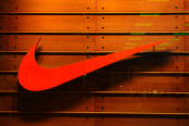 Nike Logo on Wood