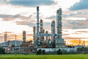 Natural gas plant stock image
