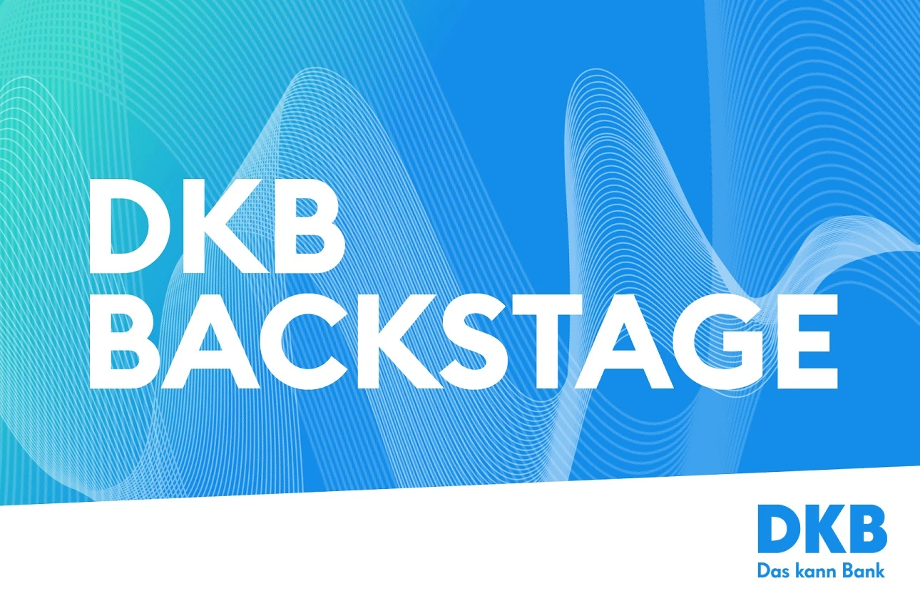 Das Wort "DKB Backstage" mit stilisierten Schallwellen als Grafik