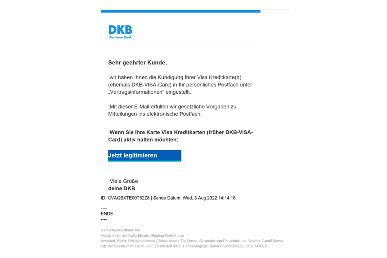 Phishing - E-Mail Beispiel