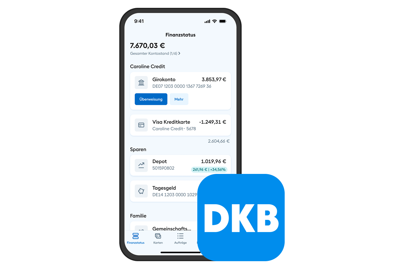 Die neue DKB-App auf einem Smartphone