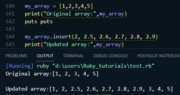 ruby arrays multiple element insert