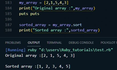 ruby array sort method