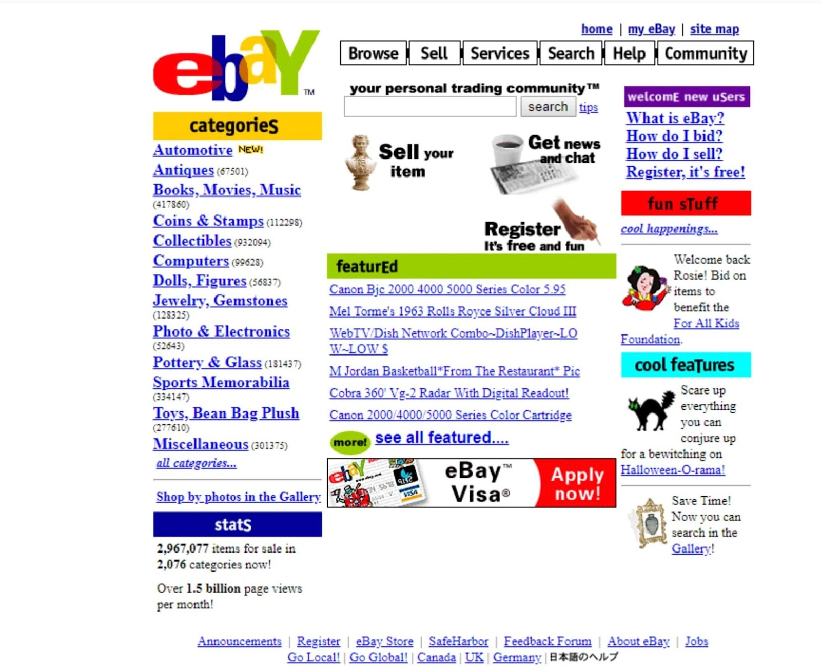 the eBay HTML page example