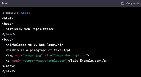 html example script