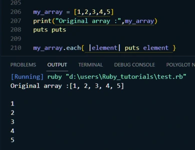 ruby array each method