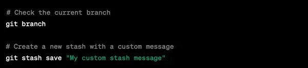 git stash save custom