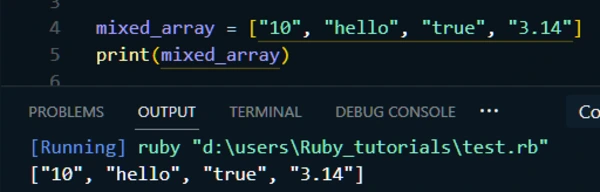 creating a mixed ruby array