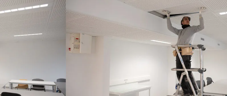 Un compagnon sur une plateforme individuelle roulante